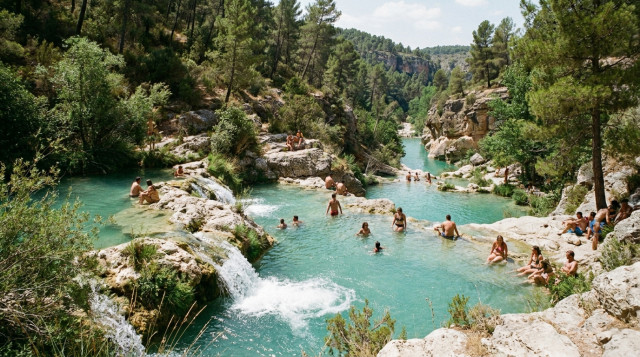 Baño en la naturaleza en las Chorreras del Cabriel Cuenca