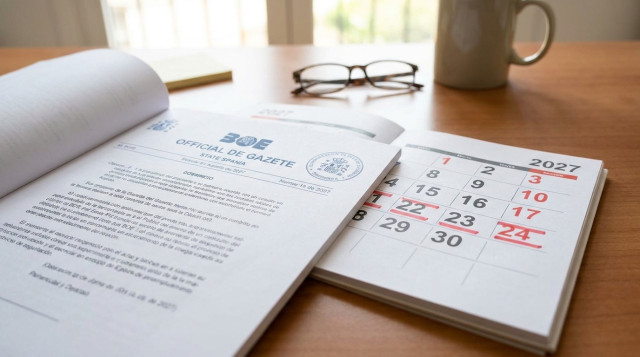 El BOE publica el calendario laboral de 2027 con los festivos nacionales y autonómicos oficiales