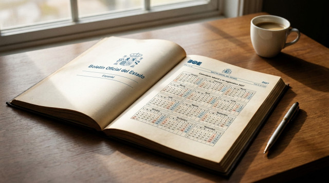 documento oficial del boletín oficial del estado mostrando la tabla del calendario laboral oficial